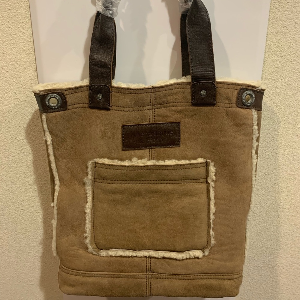 Abercrombie & Fitch Shearling Leather Bag Tote